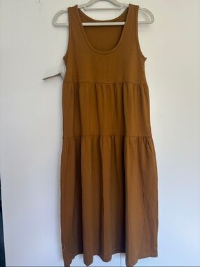 NWT Tentree Organic Cotton Daytrip Reversible Dress tiered midi Women S